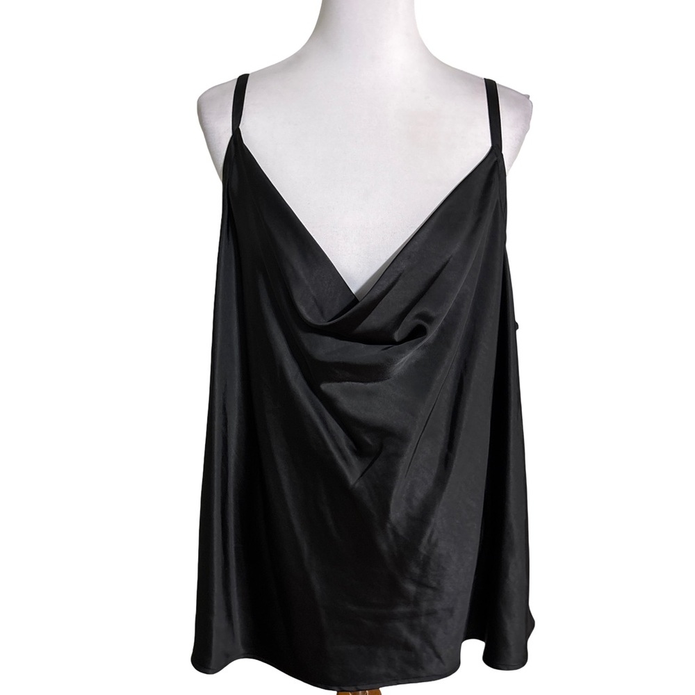 Ava & Viv Black Drape Camisole